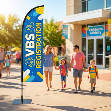 Vacation Bible School VBS Registration Church Feather Flag