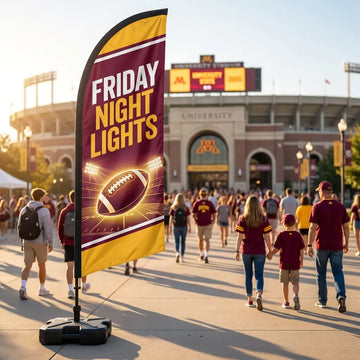 Varsity Football Game Night Stadium Entrance Feather Flag