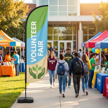 Volunteer & Community Service Fair Campus Feather Flag