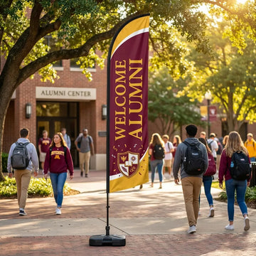 Welcome Alumni Homecoming Celebration Feather Flag