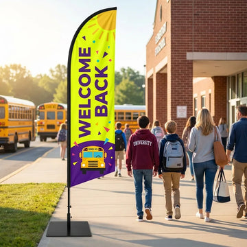 Welcome Back Students Elementary School Feather Flag