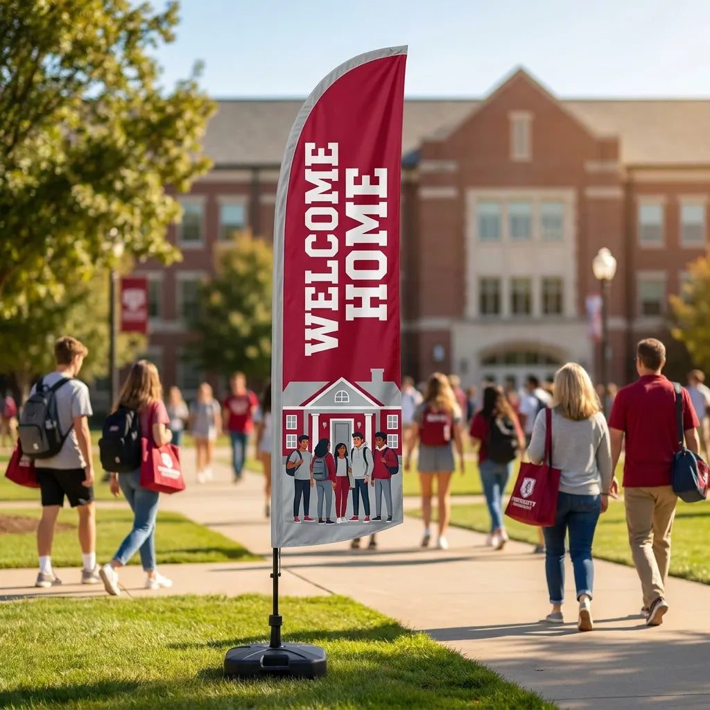 Welcome Home Residence Life Student Housing Feather Flag