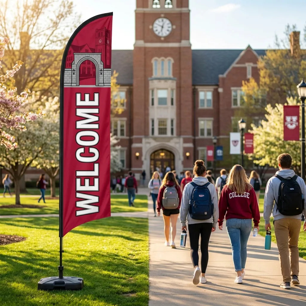 Welcome To Campus Residence Hall Gateway Feather Flag