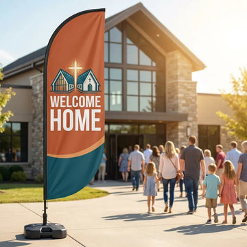 Welcome To Our Second Campus Church Feather Flag