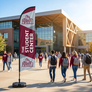 Welcome To The Student Center Dining Hub Feather Flag