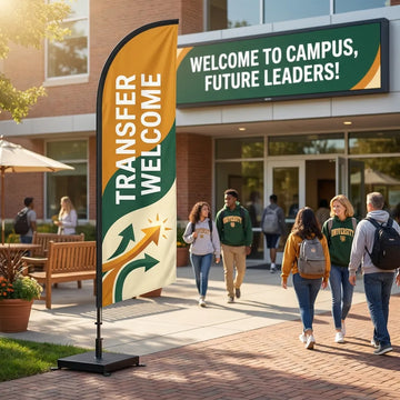 Welcome Transfer Students Campus Center Feather Flag