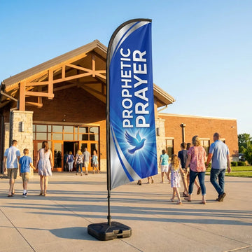 Worship & Prophetic Prayer Night Church Feather Flag