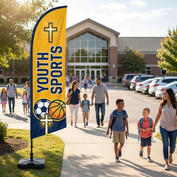 Youth Sports & Upward League Church Feather Flag