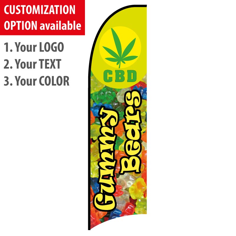 CBD Gummy Bears Feather Flag